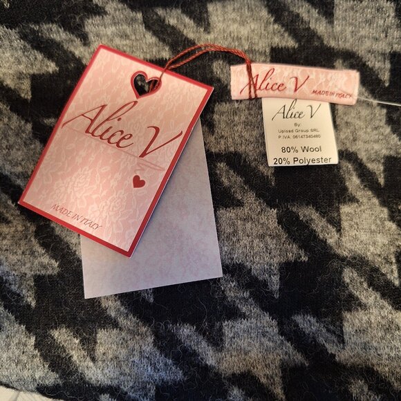 Alice V Womens Houndstooth Vest Cardigan One Size Open Front Wool Fall Designer - Picture 6 of 8